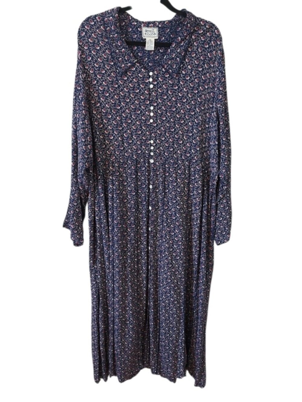 April Too Cornell Fairy Cottagecore Button Front Floral Maxi Dress Long Sleeve